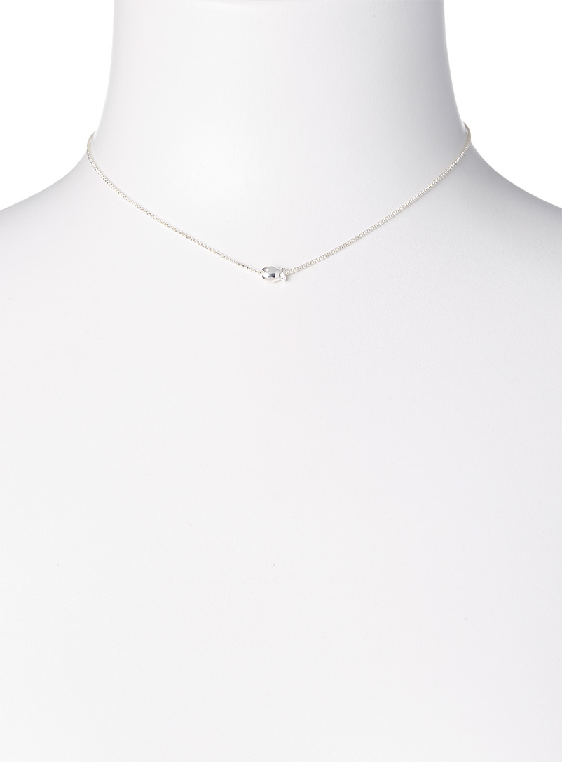 Clio blue: Le collier poisson d'argent Argent pour femme