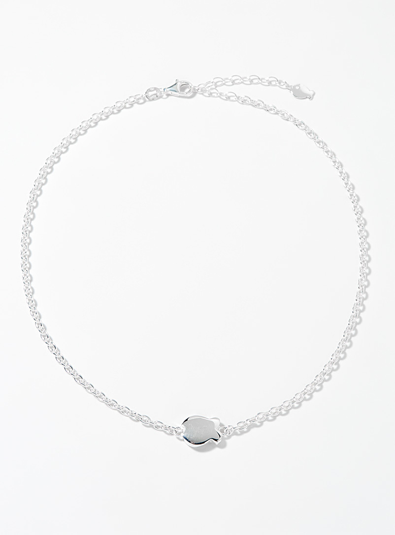 Clio blue Silver Shimmery fish chain for women