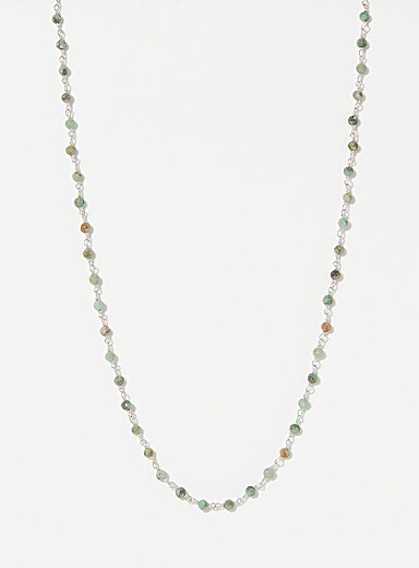 Agate silver necklace