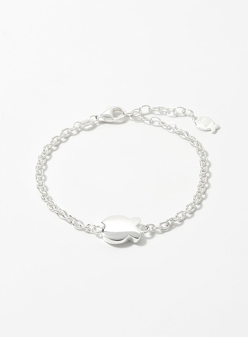 Clio blue Silver Shimmery fish bracelet for women