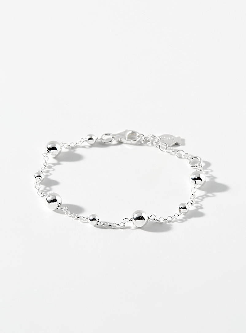 Silver bead bracelet | Clio blue | | Simons