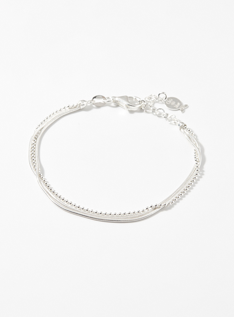 Clio blue Silver Triple-chain silver bracelet for women