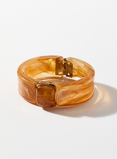 Gemstone sheer-effect bangle bracelet