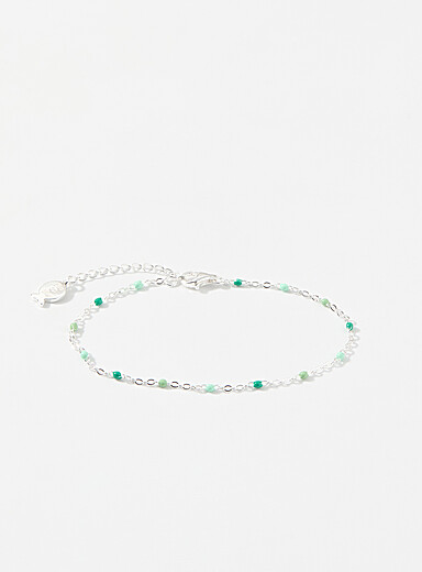 Delicate stone silver bracelet