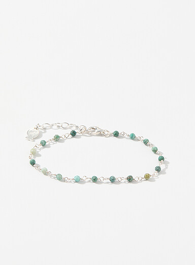 Agate silver bracelet