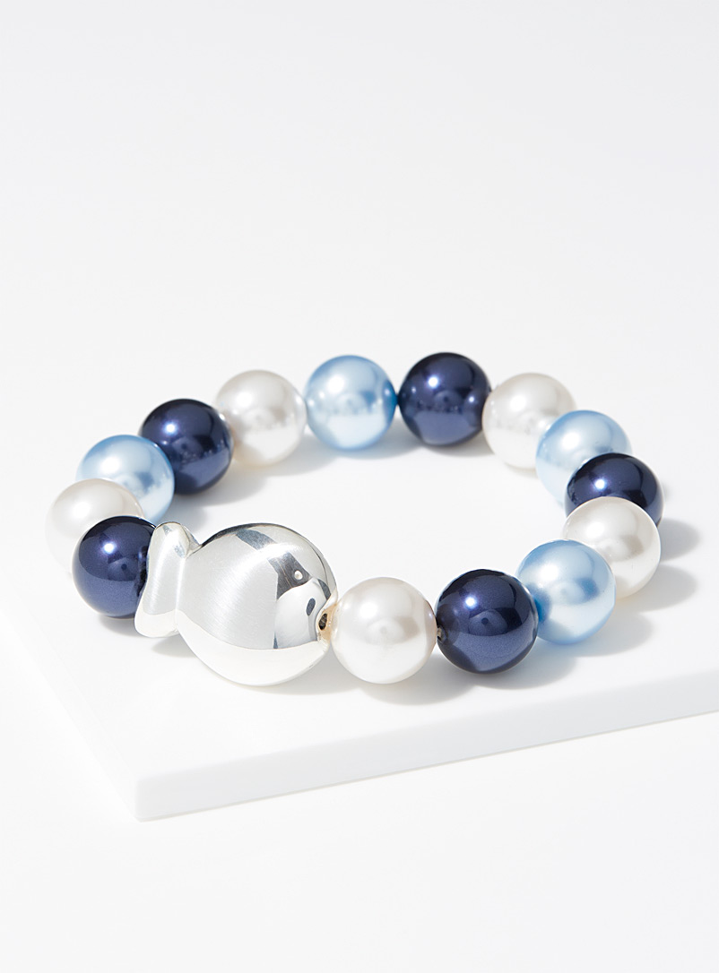 Clio blue: Le bracelet harmonie de couleurs Bleu assorti pour femme