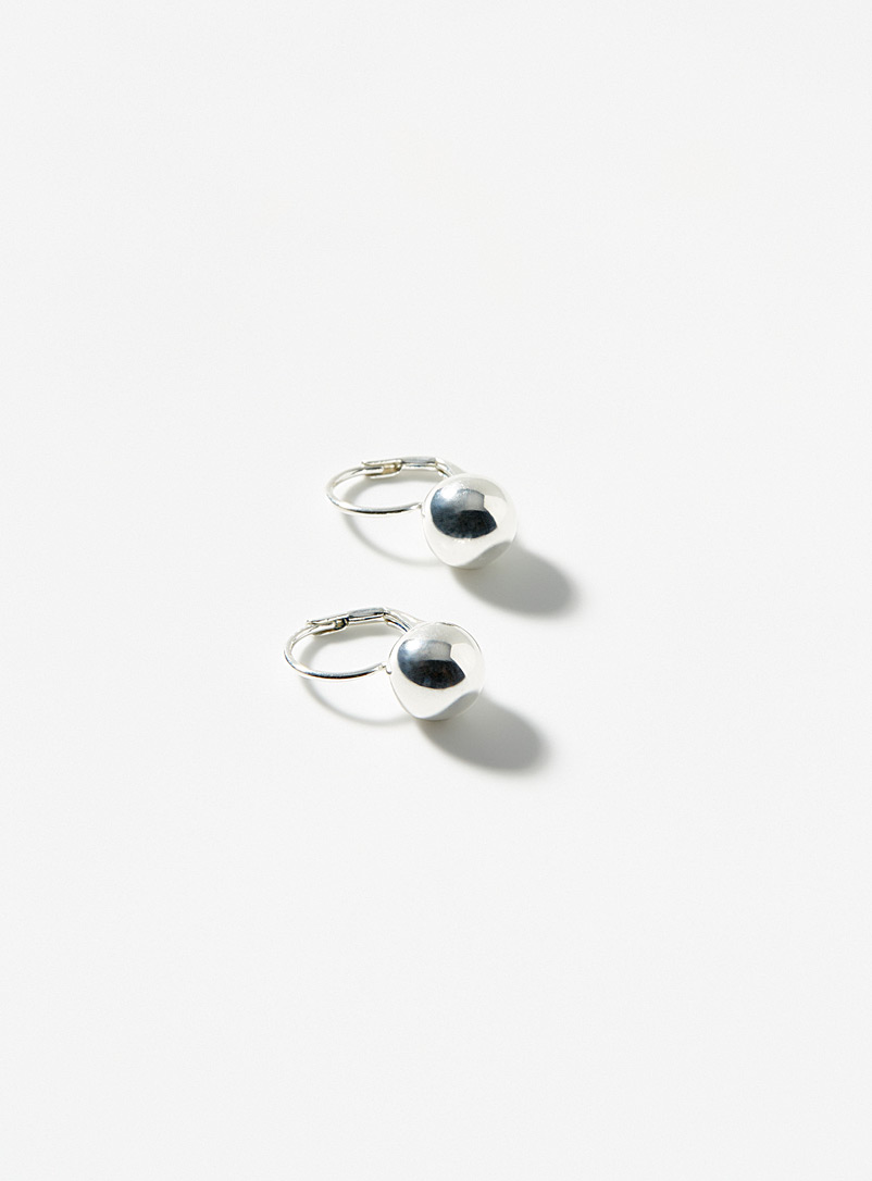 Silver bead earrings product image (primary)