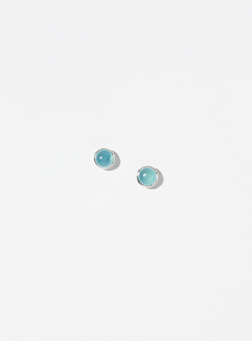 Azure-blue small round earrings product image (primary)