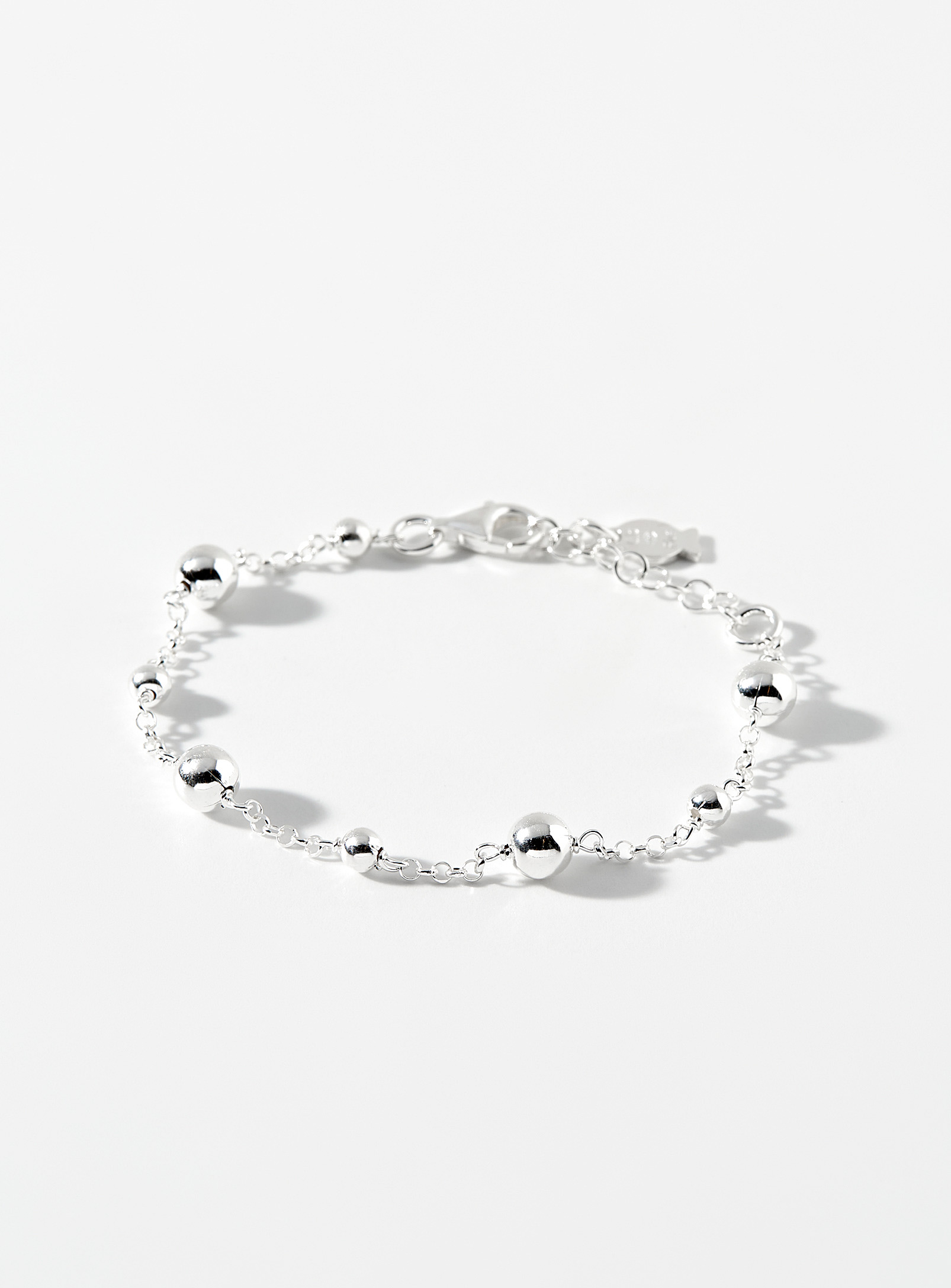 Clio blue - Women's Silver bead bracelet