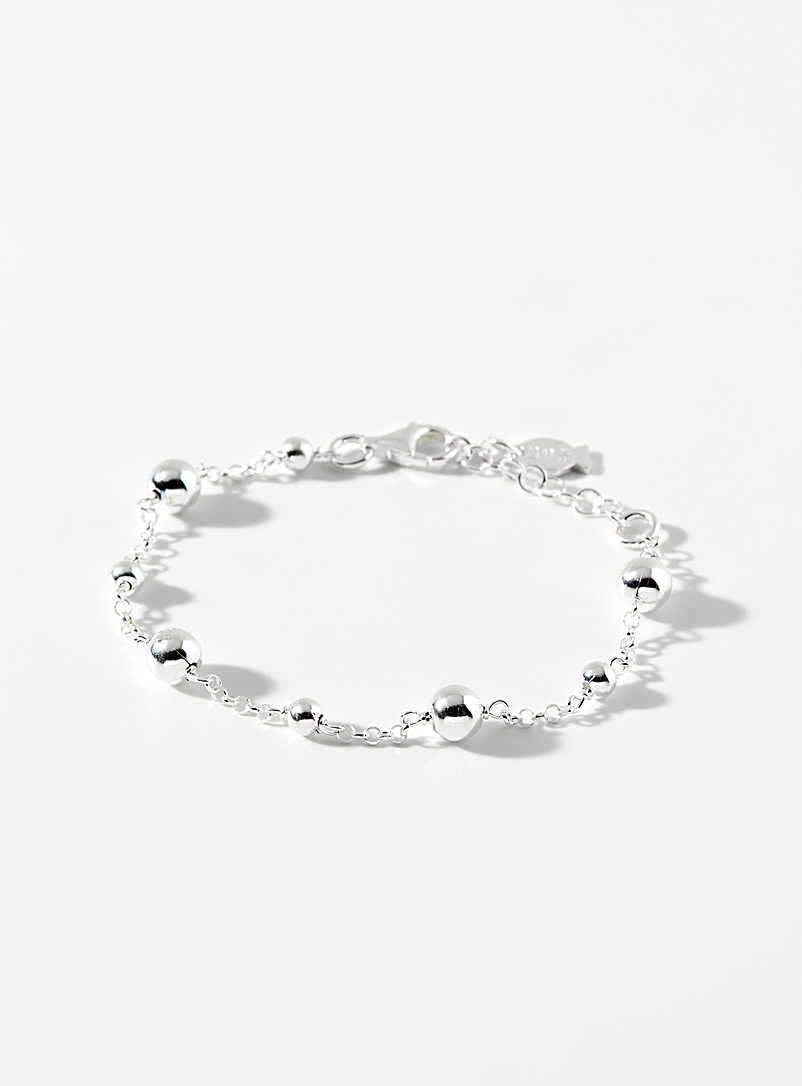 Silver bead bracelet product image (primary)