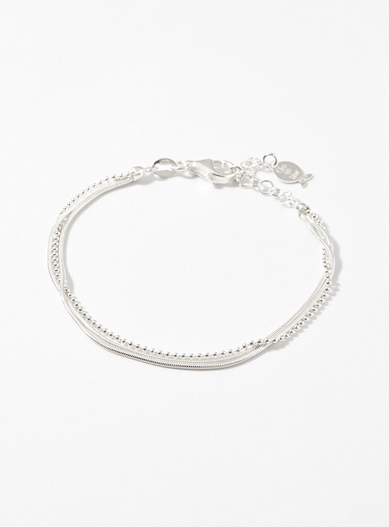 Triple-chain silver bracelet product image (primary)