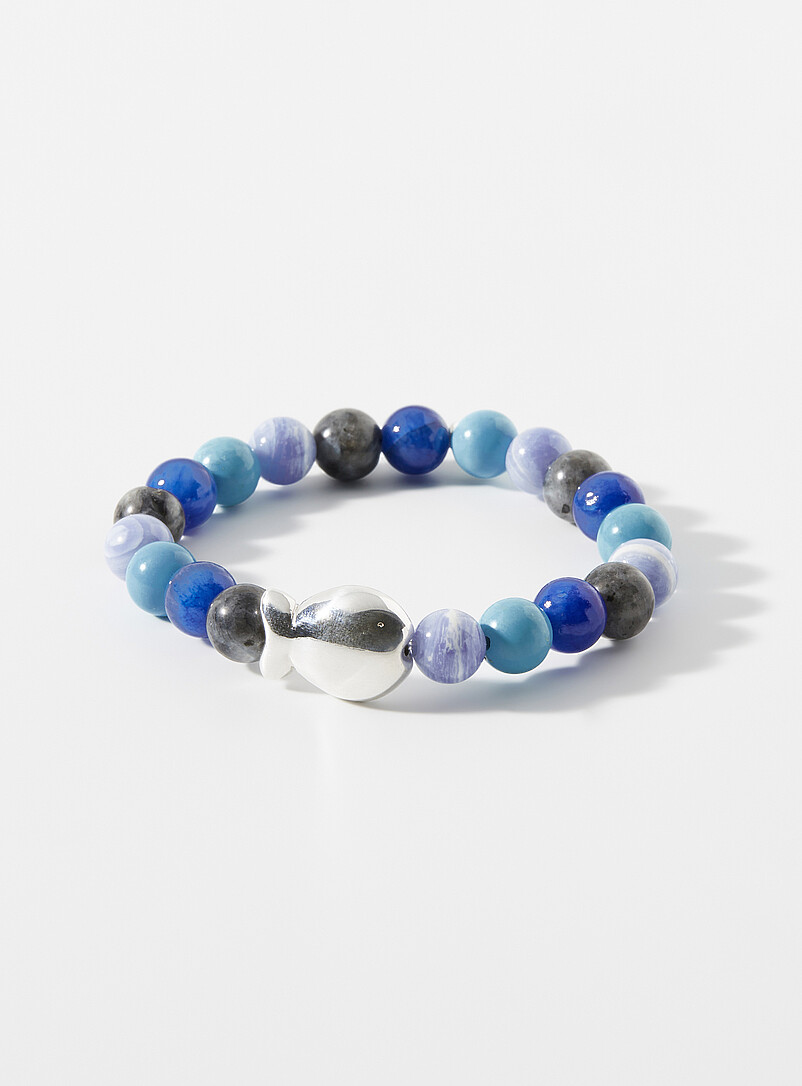 Blue beaded bracelet product image (primary)