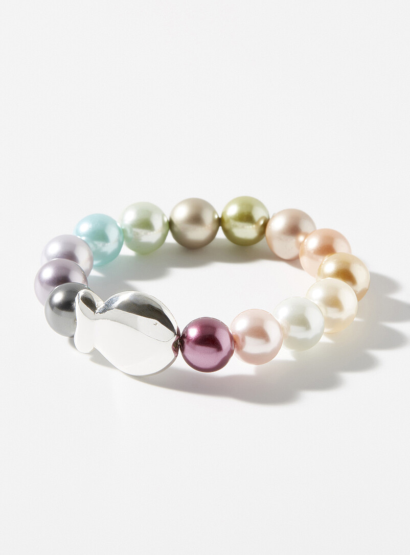 Chunky colourful pearl bracelet product image (primary)