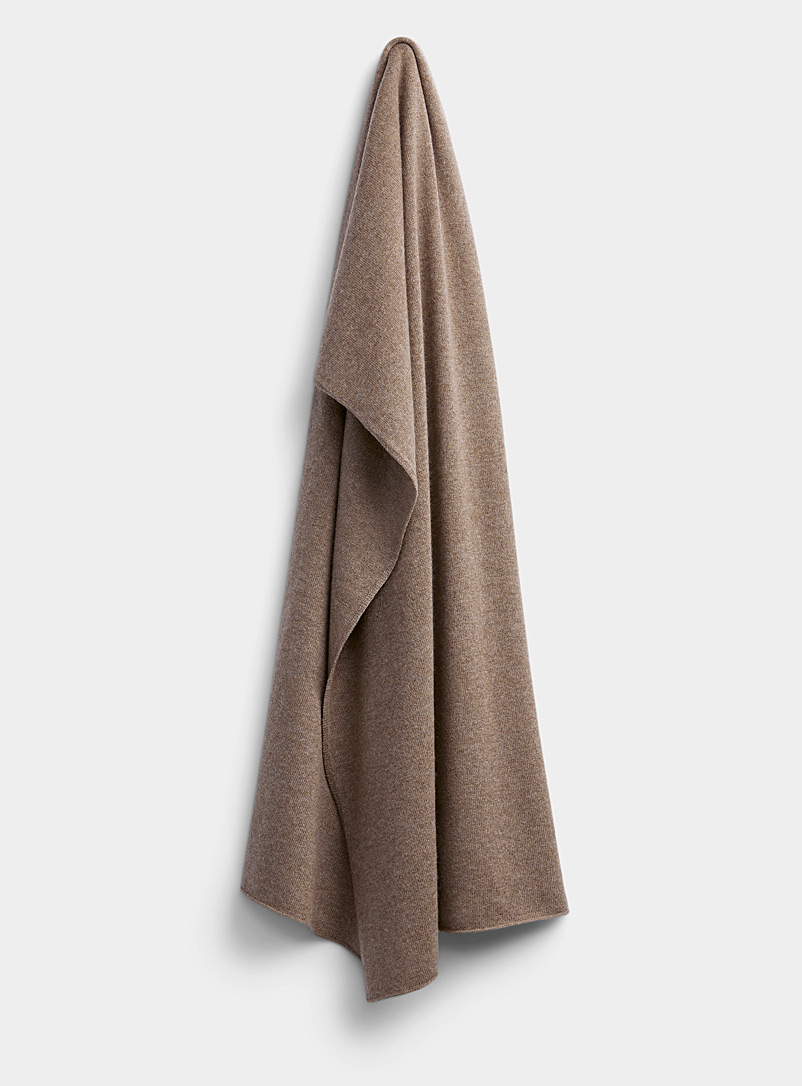 Simons Medium Brown Pure cashmere scarf for women