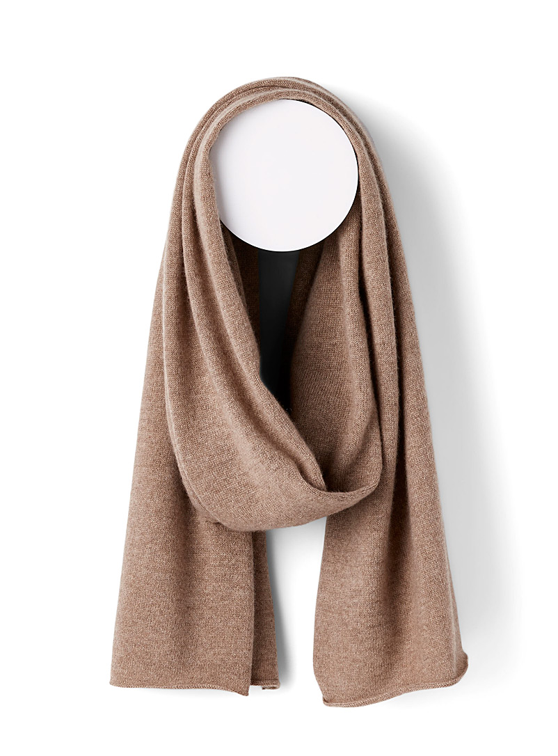 Simons Brown  Pure cashmere scarf for women