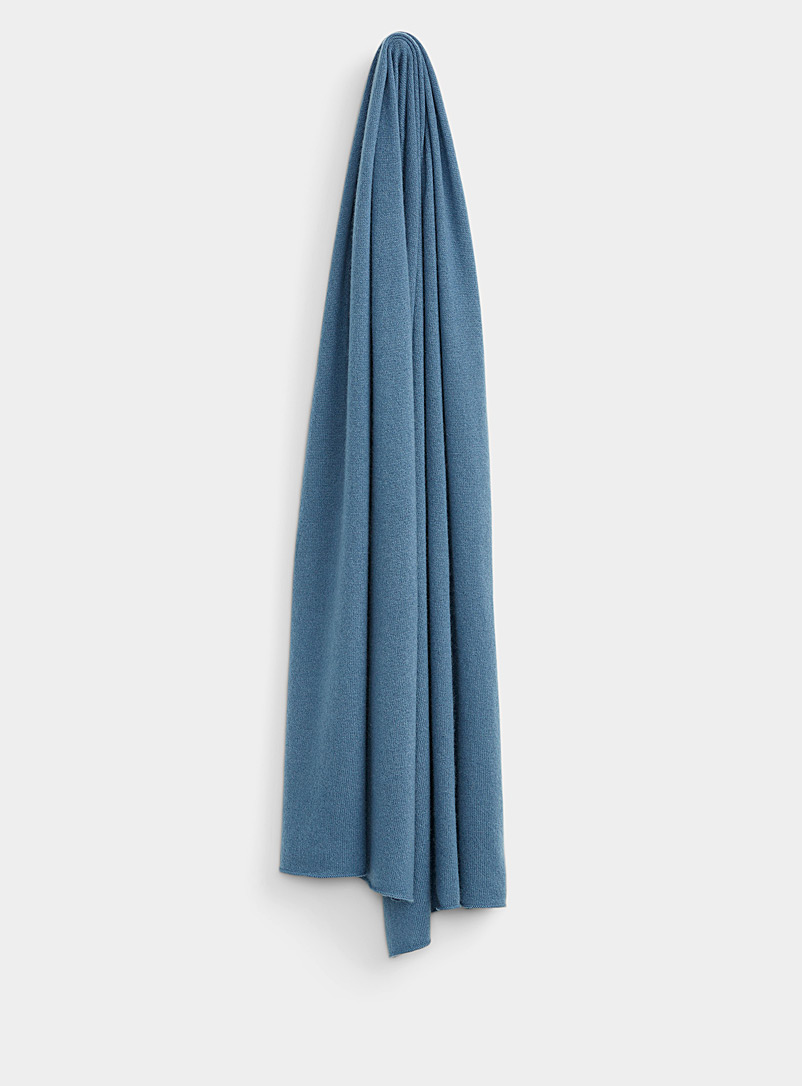 Simons Slate Blue Pure cashmere scarf for women