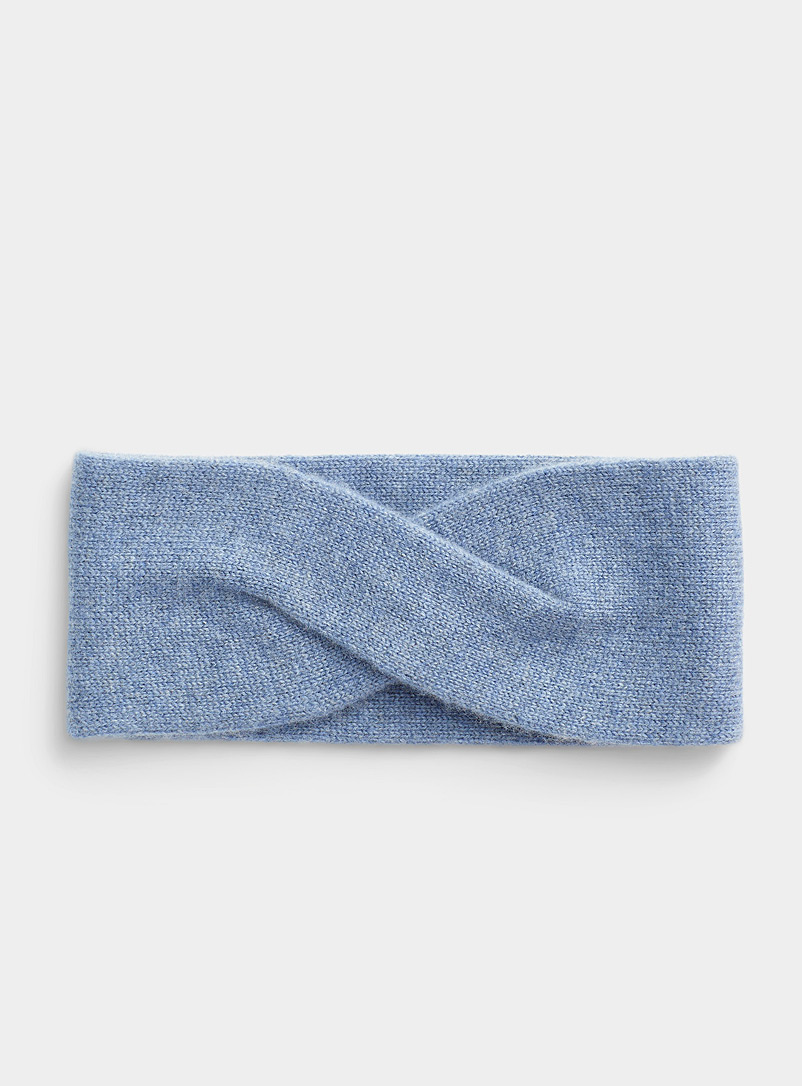 Simons Blue Delicate twist cashmere headband for women