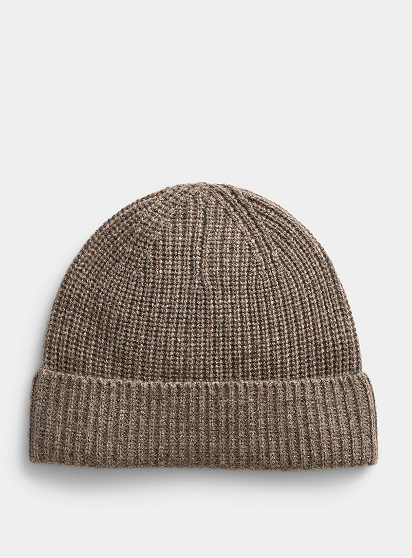 Le 31 Brown Recycled cashmere wool tuque for men