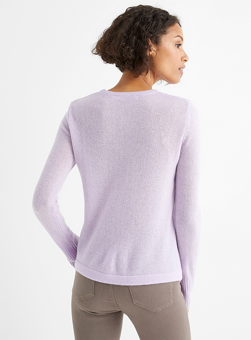 Contemporaine Lilacs Pure cashmere crew-neck sweater for women
