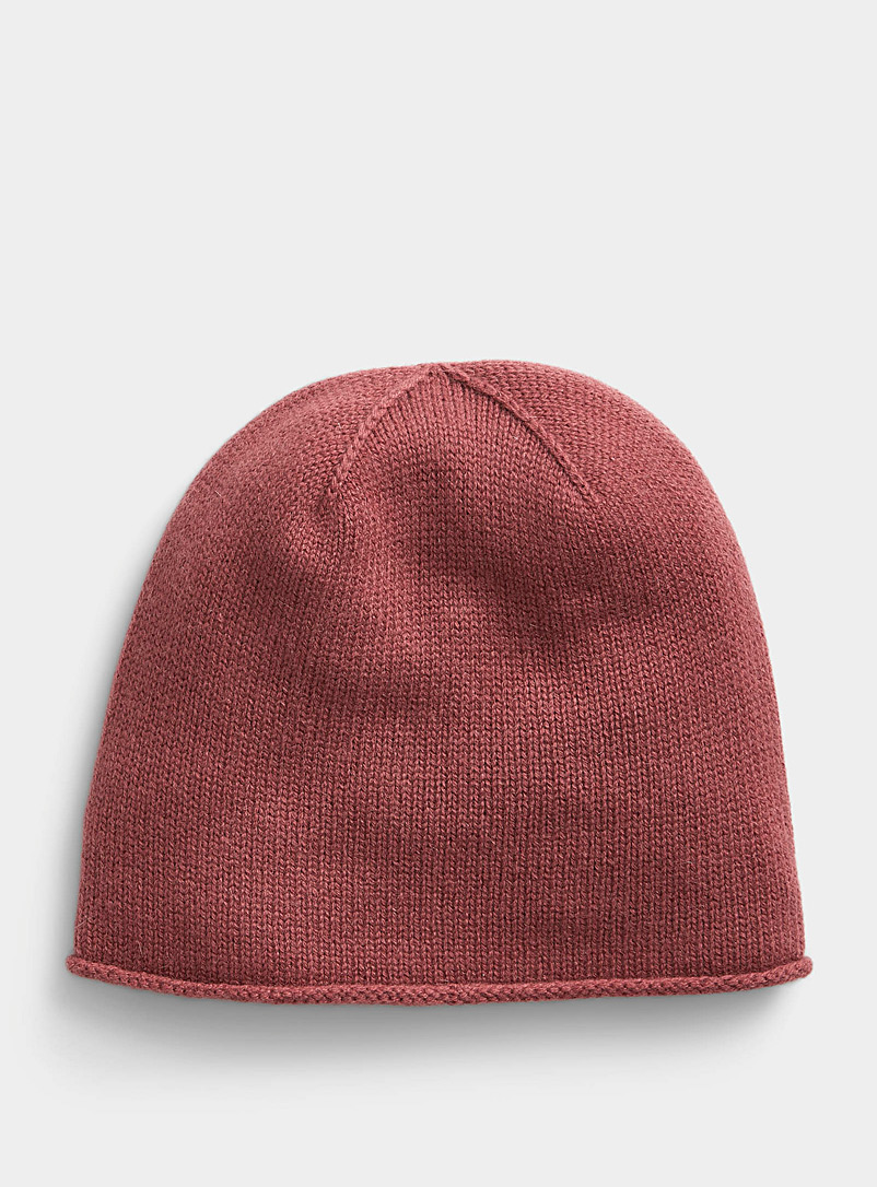 Simons Cherry Red Pure cashmere solid tuque for women