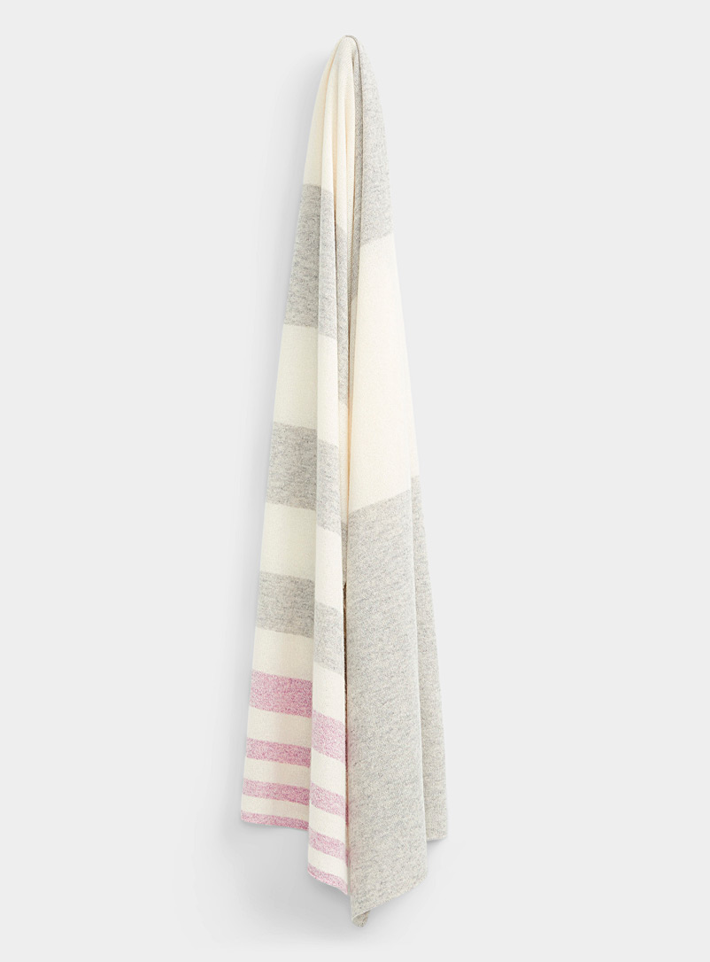 Simons Pink Pure cashmere striped scarf for women
