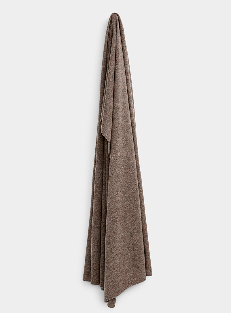 Le 31 Brown Recycled cashmere wool scarf for men