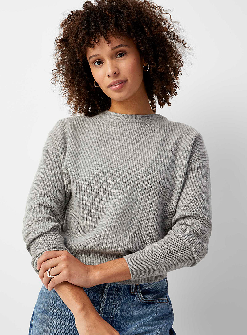 Ribbed pure cashmere sweater, Contemporaine