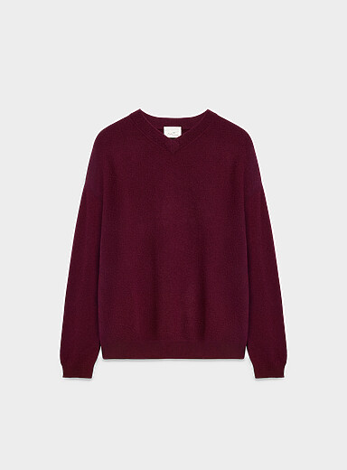Edito par Simons Burgundy Loose-fitting pure cashmere sweater for women