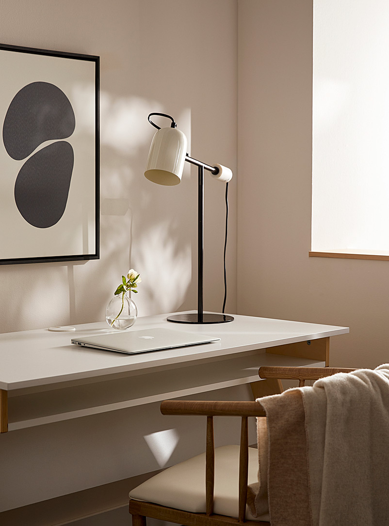 Simons Maison: La lampe de table minimaliste ivoire Blanc