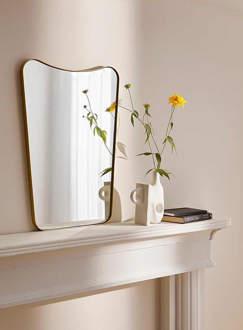 Simons Maison: Le miroir abstrait doré Assorti