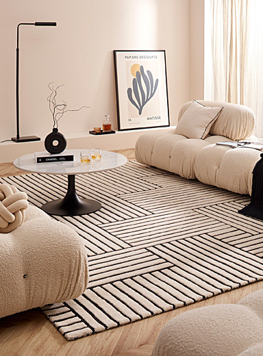 Le tapis artisanal pure laine contraste g&eacute;o Voir nos formats offerts
