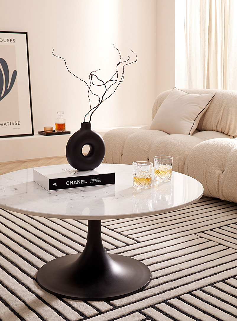 Simons Maison Black Marble coffee table with black base