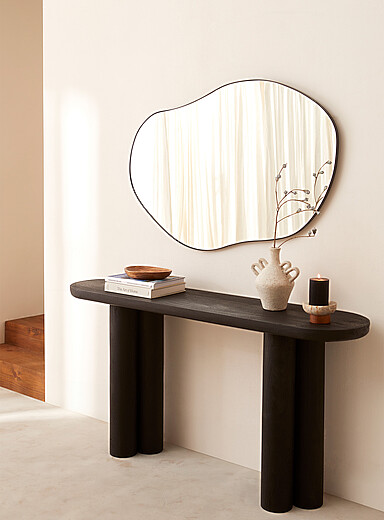 Le miroir ondul&eacute; cadre noir