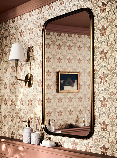 Brushed brass frame mirror