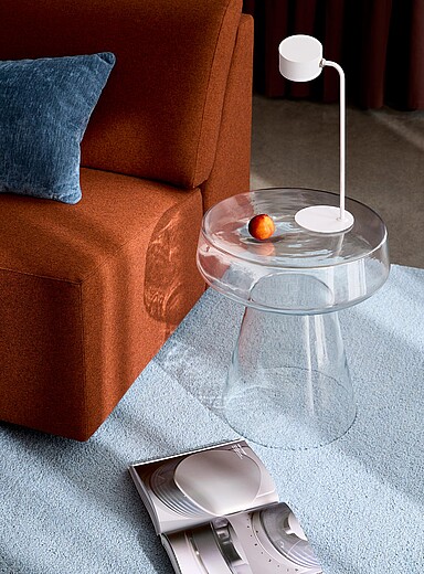 Sculptural glass side table