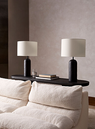 Les lampes de table base r&eacute;sine noire Ensemble de 2