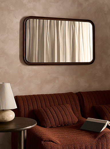 Le miroir fini noyer coins arrondis