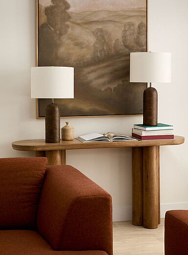Les lampes de table base effet travertin Ensemble de 2