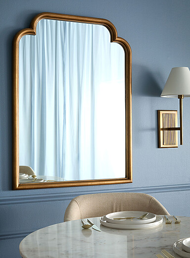 Gold leaf arched mirror