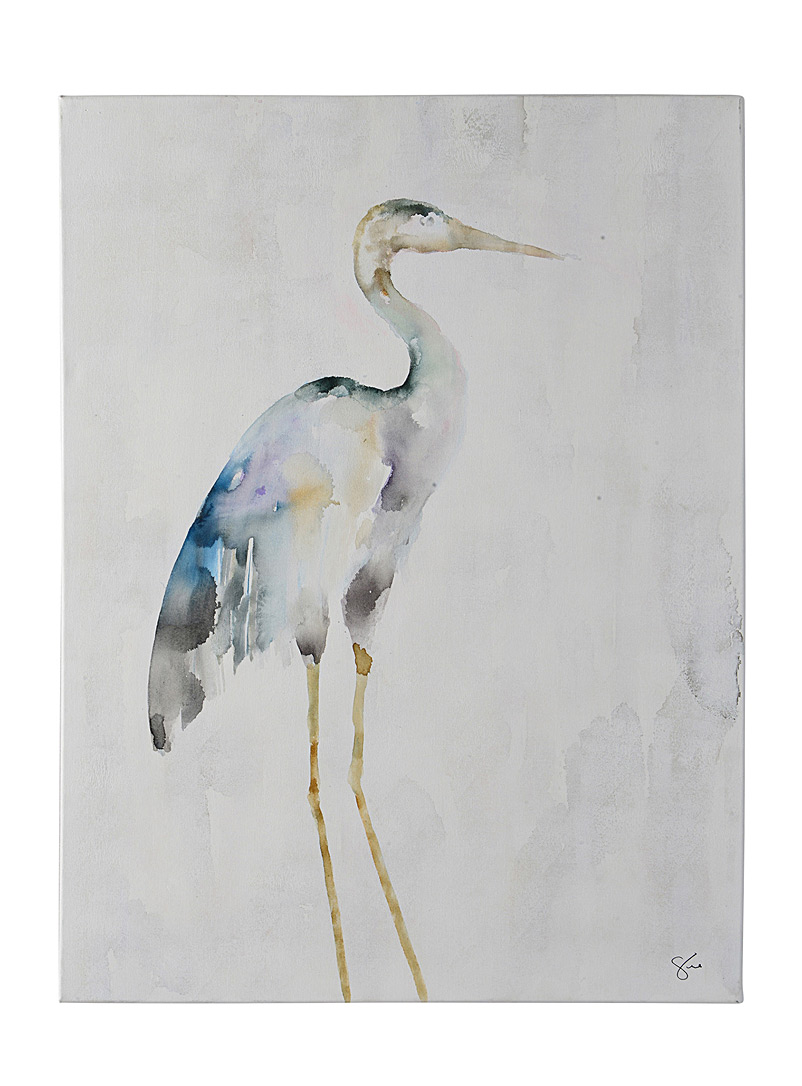 Simons Maison White Blue crane art print 30 x 40 in