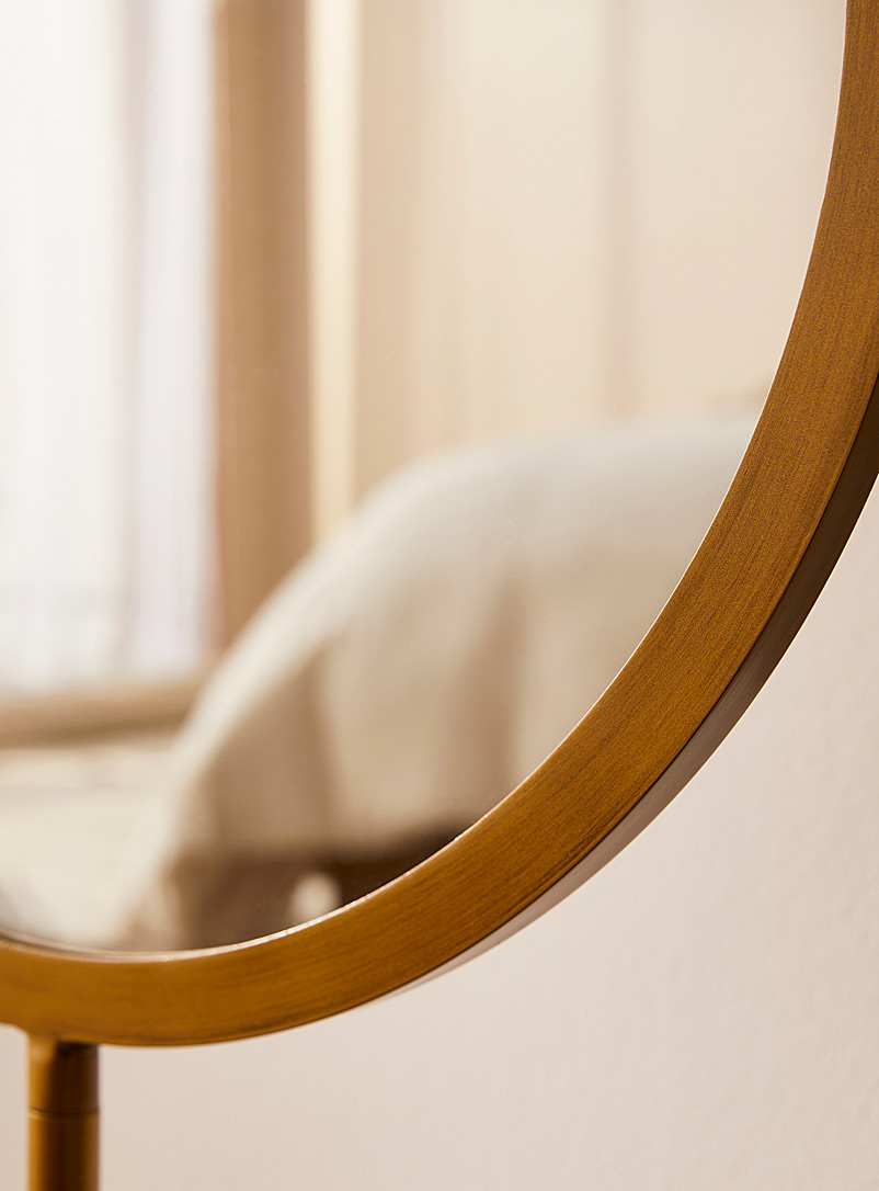 Iron and marble oval mirror product image 2