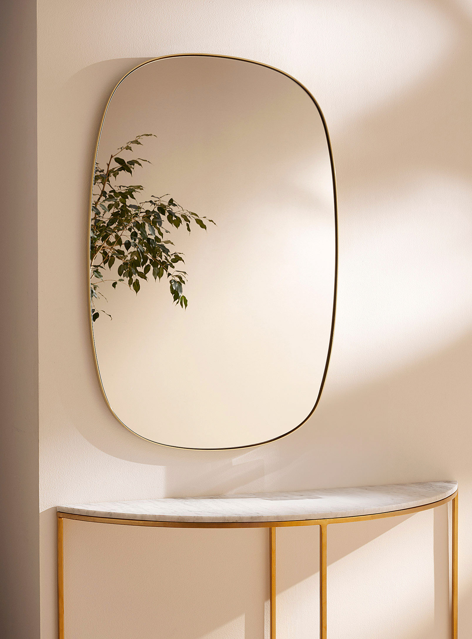 Simons Maison Golden Rounded Mirror In Assorted