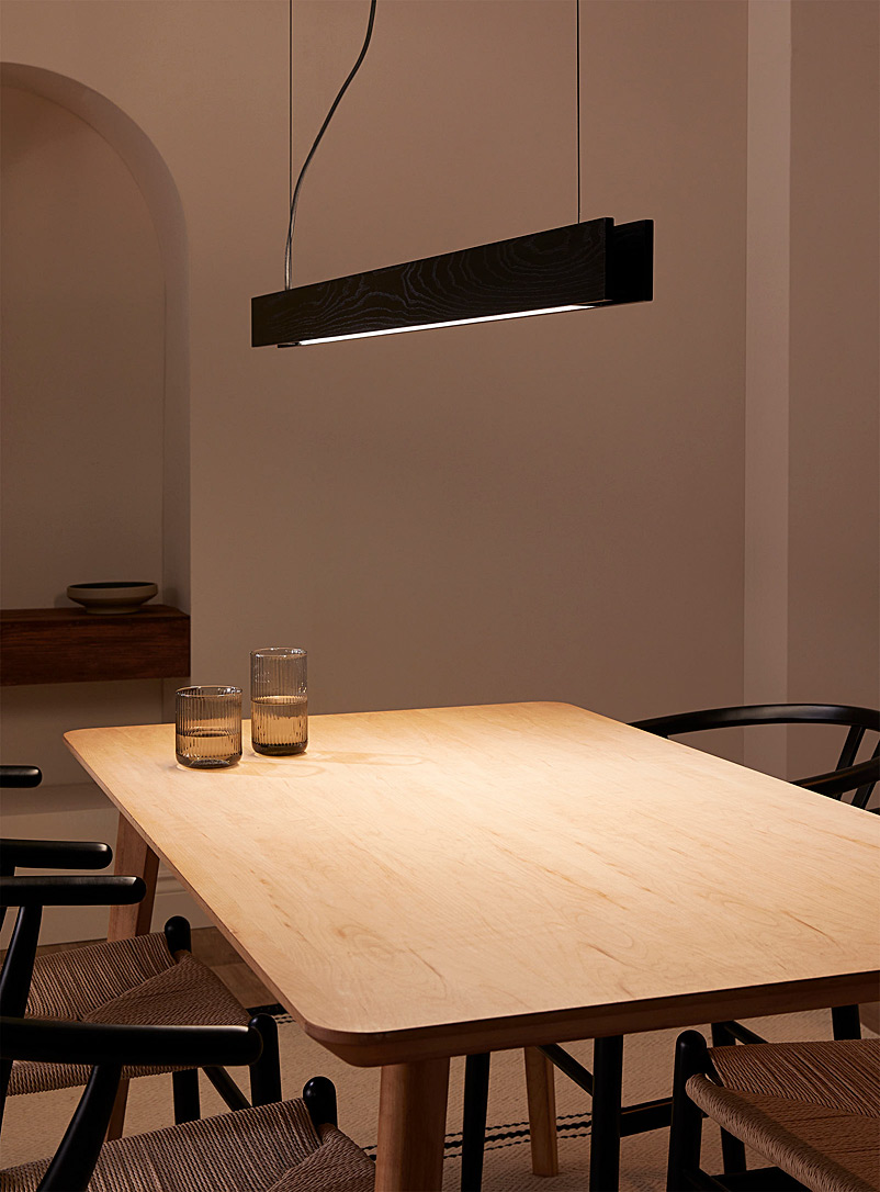 Black Structured Hanging Lamp