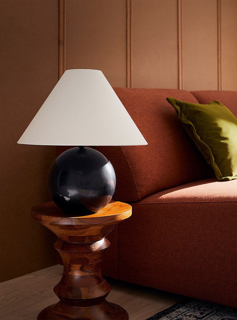 Marble spherical base table lamp product image (primary)