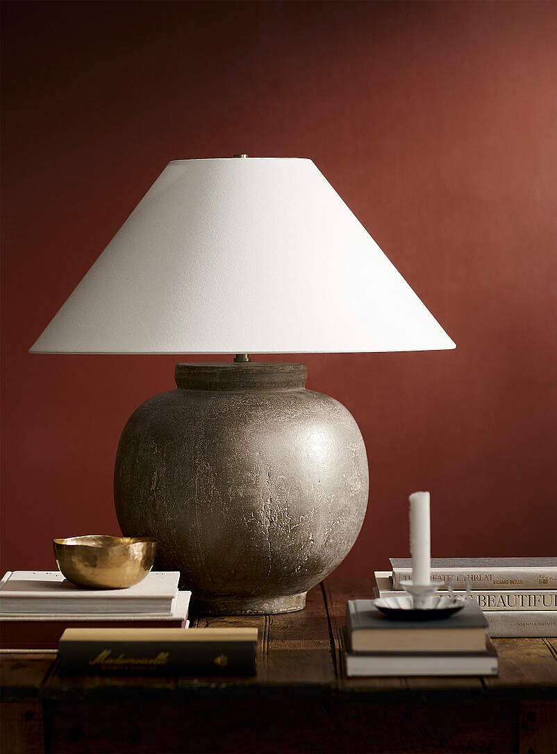 Classic olive ceramic base lamp product image 2