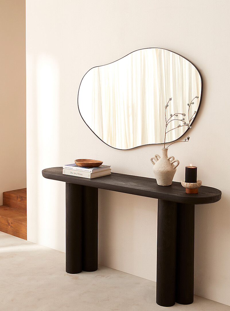 Wavy Black Frame Mirror