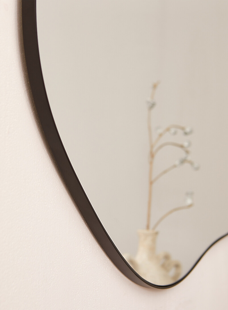 Wavy black frame mirror product image 2