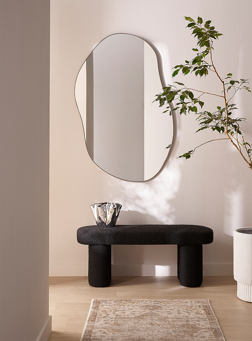 Wavy Brushed Satin Frame Mirror