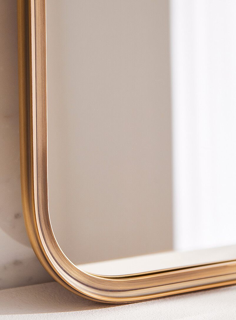 Brushed brass frame mirror product image 2