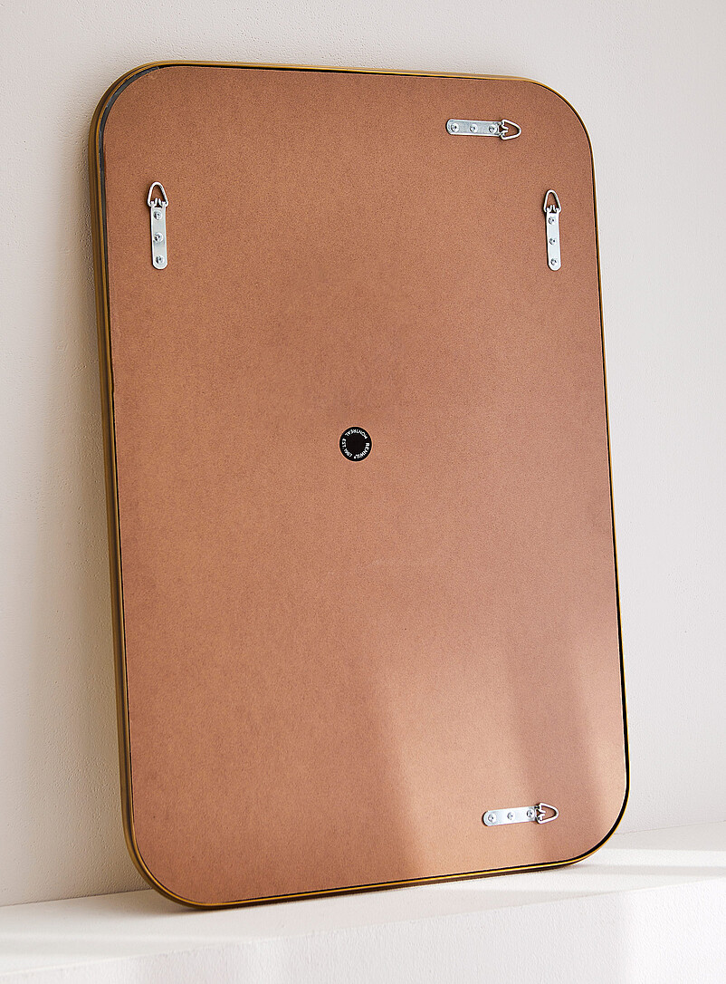 Brushed brass frame mirror product image 3